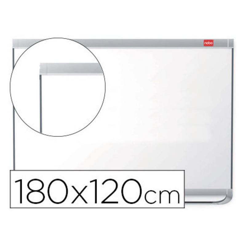 Pizarra blanca nobo nano clean magnetica lacada marco aluminio 180x120 cm