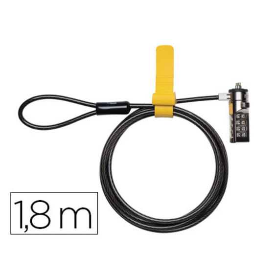 Cable de seguridad para portatil kensington microsaver con combinacion longitud 1,8 mt