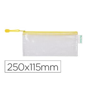 Bolsa multiusos tarifold pvc 250x115 mm apertura superior con cremallera portaboligrafo y correa color amarillo