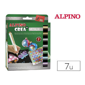 Rotulador alpino crea metalix caja de 7 colores