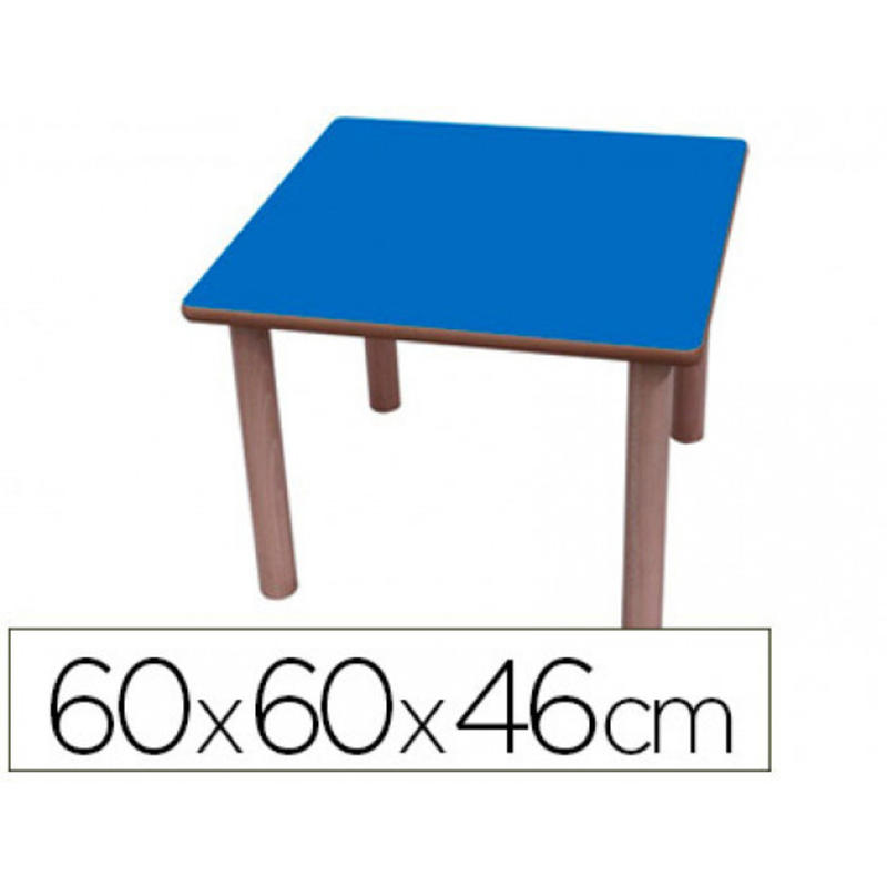 Mesa madera mobetuc t1 cuadrada con tapa laminada haya 60x60 cm