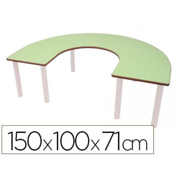 Mesa en u mobeduc t5 patas de tubo metal tablero mdf laminado 150x100 cm