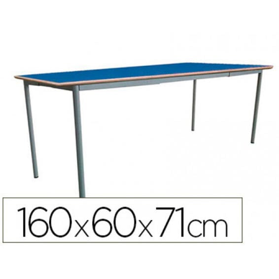 Mesa extensible mobeduc t5 estructura cuadrada patas de tubo metal tablero mdf laminado extensible 160x60 cm