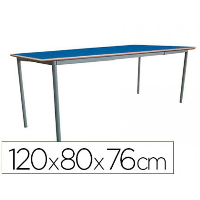 Mesa extensible mobeduc t6 estructura cuadrada patas de tubo metal tablero mdf laminado extensible 120x80 cm