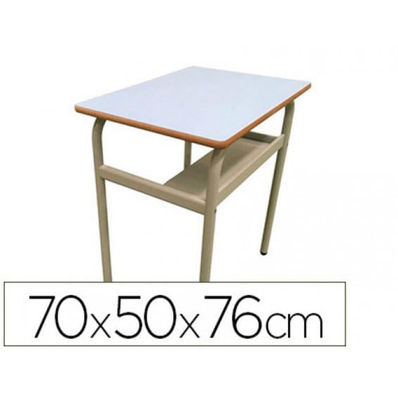 Pupitre mobeduc t6 individual fijo estructura metal tablero mdf laminado 70x50 cm