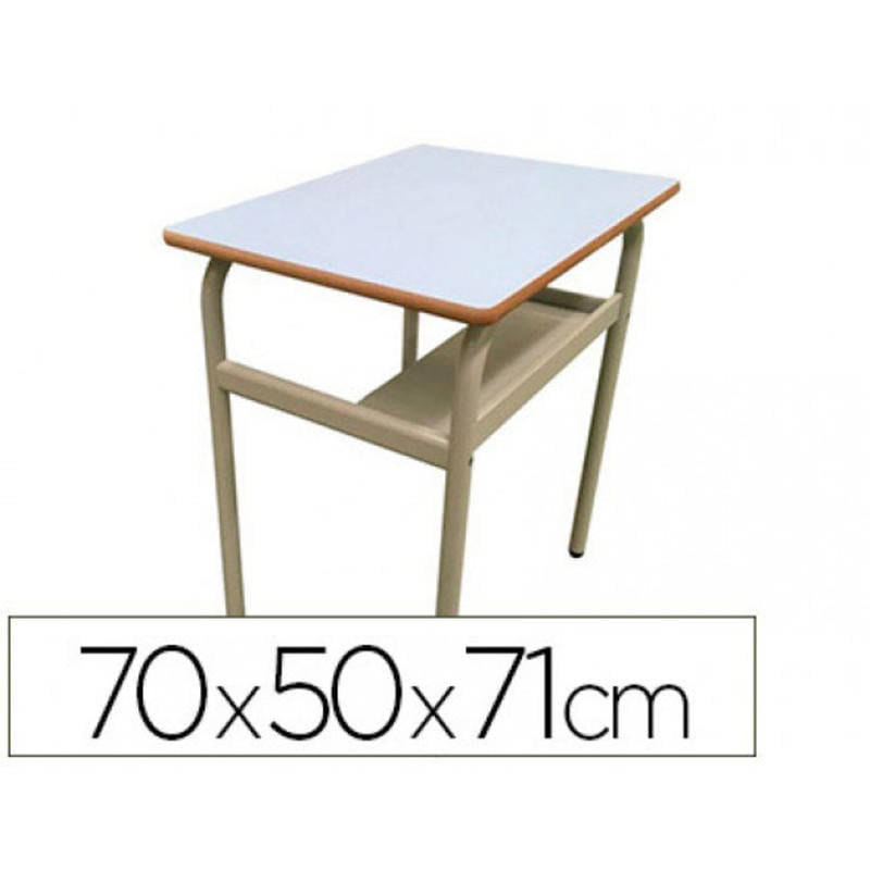 Pupitre mobeduc t5 individual fijo estructura metal tablero mdf laminado 70x50 cm