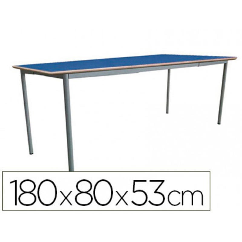 Mesa infantil mobeduc t2 extensible estructura cuadrada patas de tubo metal tablero mdf laminado 180x80