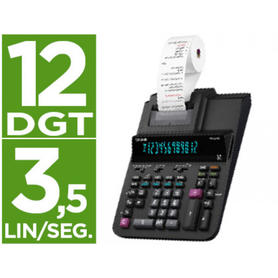 Calculadora casio impresora pantalla digitron papel 58 mm impresion bicolor fr-620re 12 digitos dc color negro