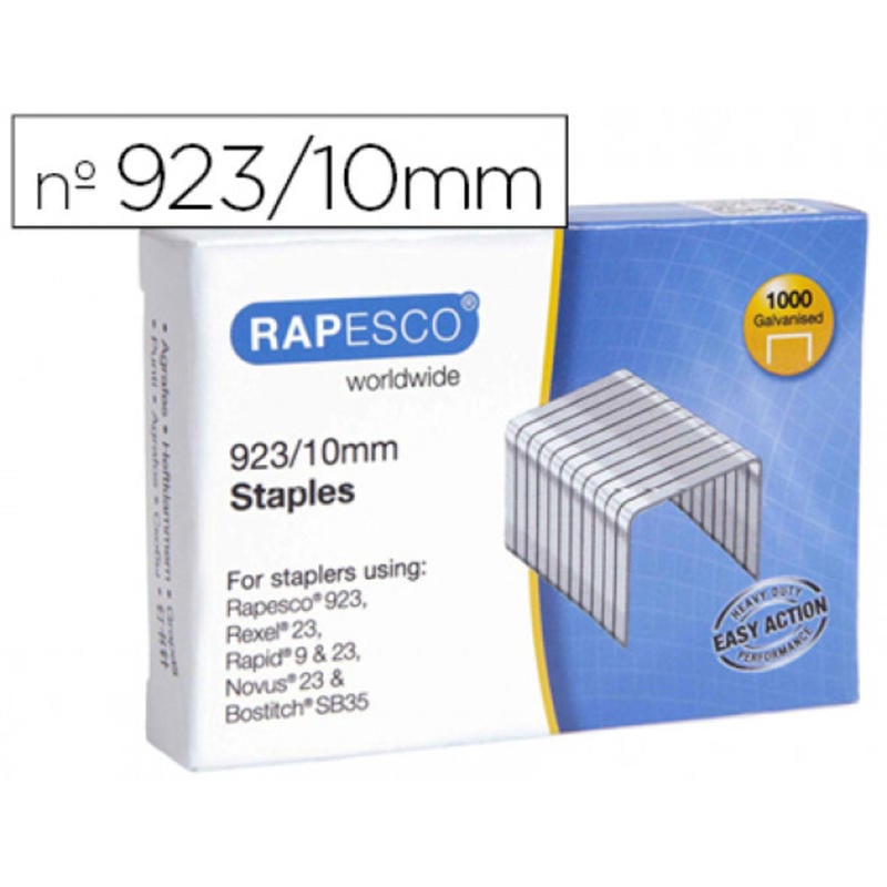 Grapas rapesco galvanizada 923/10 caja de 1000 unidades