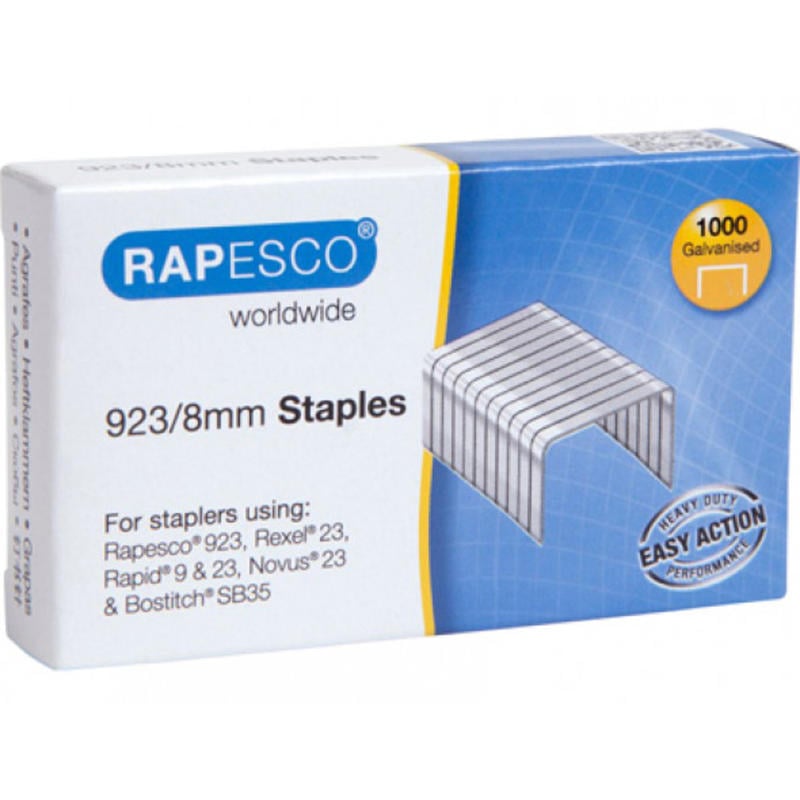 Grapas rapesco galvanizada 923/8 caja de 1000 unidades