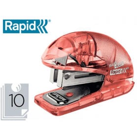 Grapadora rapid mini baby ray colour ice f4 capacidad 10 hojas usa grapas 24/6 y 26/6 color albaricoque en blister