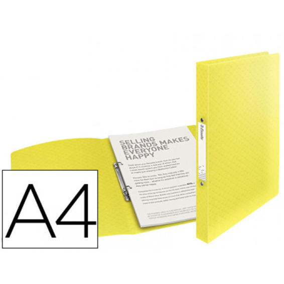 Carpeta esselte 2 anillas 25 mm din a4 colour ice polipropileno color amarillo