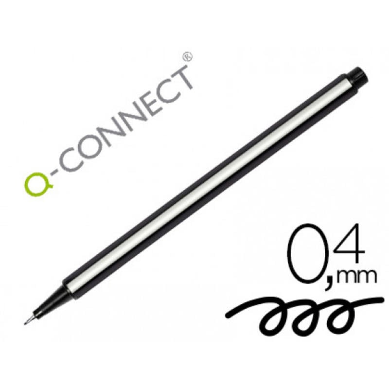 Rotulador q-connect punta de fibra fine negro 0.4 mm