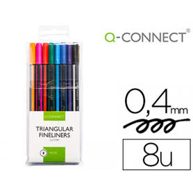 Rotulador q-connect punta de fibra fine 8 colores surtidos 0.4 mm