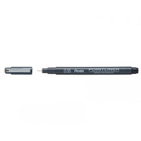 Marcador pentel pointliner com tinta pigmentada cor preto ponta de 0,05 mm