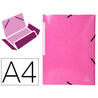 Carpeta de gomas Exacompta din a4 de cartón de color rosa