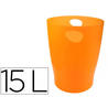 Papelera plastico exacompta linicolor mandarina translucido 15 litros