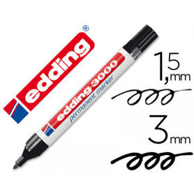 Rotulador edding marcador permanente 3000 negro -punta redonda 1,5-3 mm