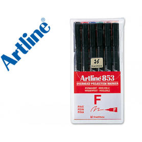 Rotulador artline retroproyeccion punta fibra ek-853 6w -bolsa de 6 rotul. -punta redonda 0.5 mm
