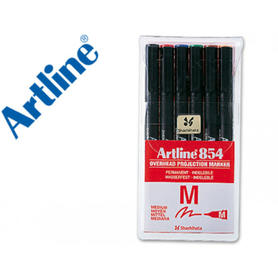 Rotulador artline retroproyeccion punta fibra ek-854 6w -bolsa de 6 rotul. -punta redonda 1 mm