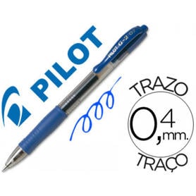 Boligrafo pilot g-2 azul tinta gel -retractil -sujecion de caucho