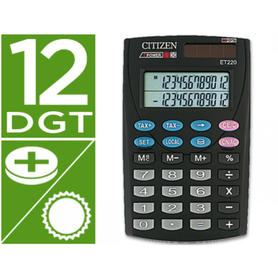 Calculadora citizen bolsillo et-220 12 digitos doble pantalla con tecla de impuestos