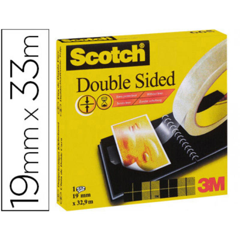 Cinta adhesiva scotch dos caras 33x19 mm