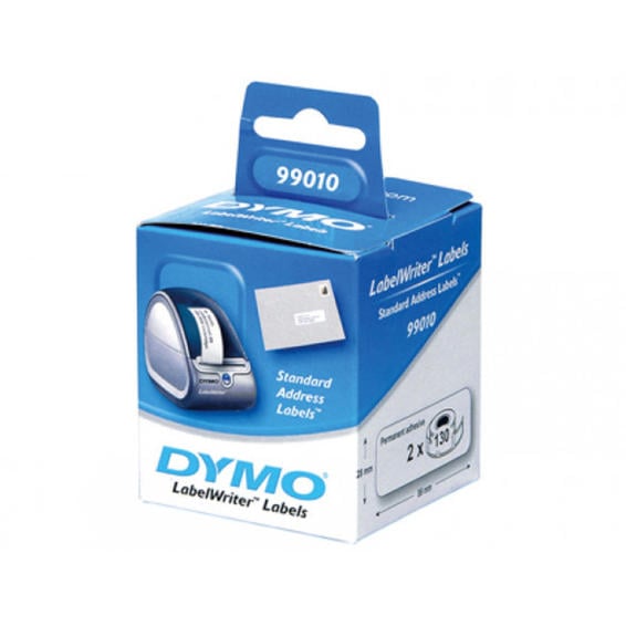 Etiqueta adhesiva dymo 99010 -tamaño 89x28 mm para impresora 400 130 etiquetas uso direcciones caja de 2