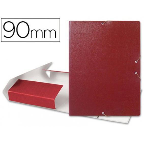 Carpeta proyectos liderpapel folio lomo 90mm carton gofrado roja