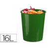 Papelera plastico q-connect verde opaco 16 litros - KF15253