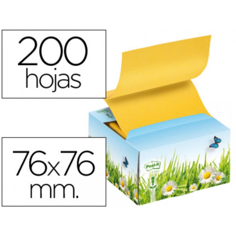 Dispensador bloc de notas adhesivas post-it 76x76 mm conmotivo floral