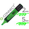 Rotulador q-connect fluorescente verde premium punta biselada con sujecion de caucho - KF16037