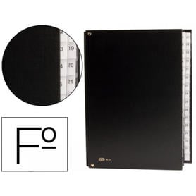 Carpeta clasificador carton compacto pardo folio 31 departamento numericos negro