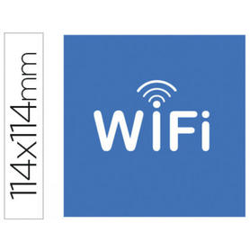 Etiqueta adhesiva apli de señalizacion simbolo wifi 114x114 mm