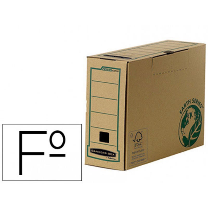 Compra Caja archivo definitivo fellowes folio carton reciclado lomo 100 mm