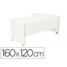 Mesa rocada serie work 160x120 cm izquierda acabado aw04 blanco/blanco