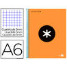 Cuaderno espiral liderpapel a6 micro antartik tapa forrada 100h 100 gr cuadro 5 mm 4 bandas color naranja - KD74