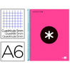 Cuaderno espiral liderpapel a6 micro antartik tapa forrada 100h 100 gr cuadro 5 mm 4 bandas color rosa - KD75