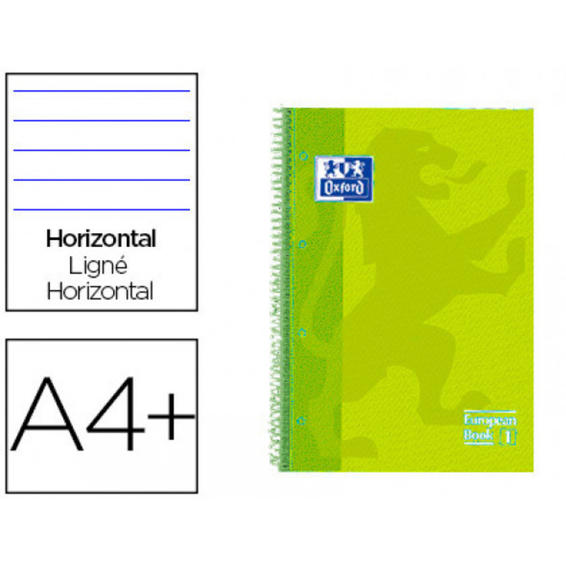 Cuaderno espiral oxford ebook 1 tapa extradura din a4+ 80 h horizontal lima touch