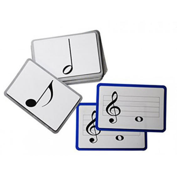 Juego tarjetas henbea maxi memoria musica plastico flexible notas pentagrama claves simbolos 12x17 cm set