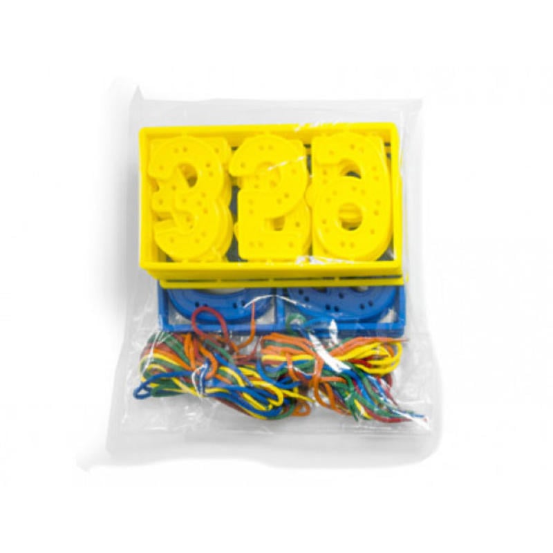 Juego miniland numeros para coser 7 cm 40 piezas + 20 cordones