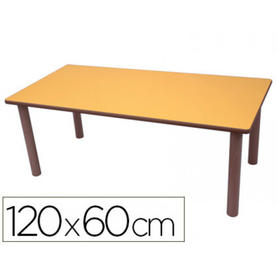 Mesa madera mobeduc talla 0 rectangular con tapa laminada haya 120x60 cm
