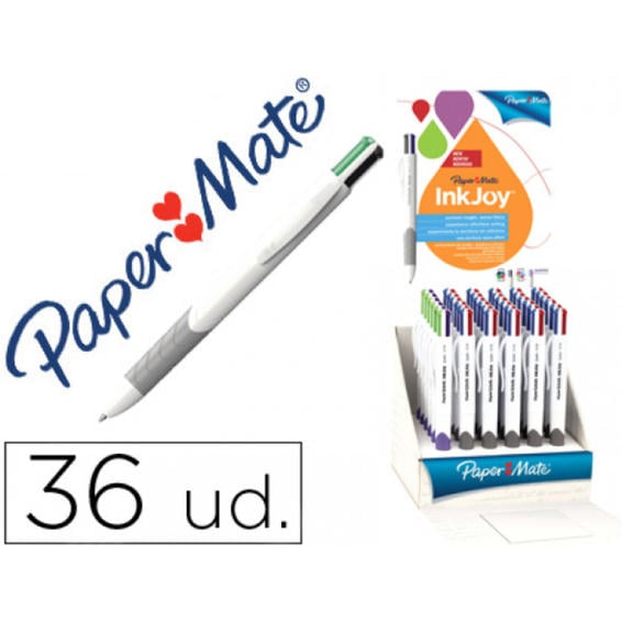 Boligrafo paper mate inkjoy quatro colores expositor de 36 unidades