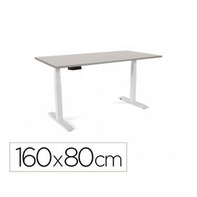 Mesa oficina rocada serie work 160x80 cm acabado ab02 aluminio/gris