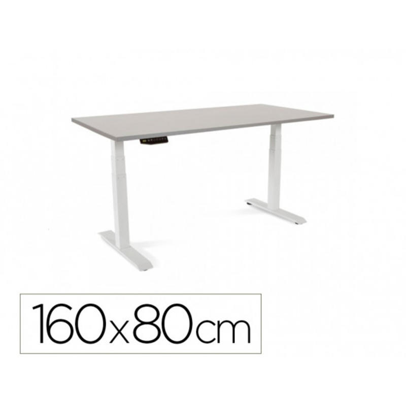 Mesa oficina rocada serie work 160x80 cm acabado ab02 aluminio/gris