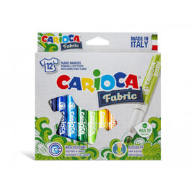 Rotulador carioca textil fabric caja de 12 unidades colores surtidos