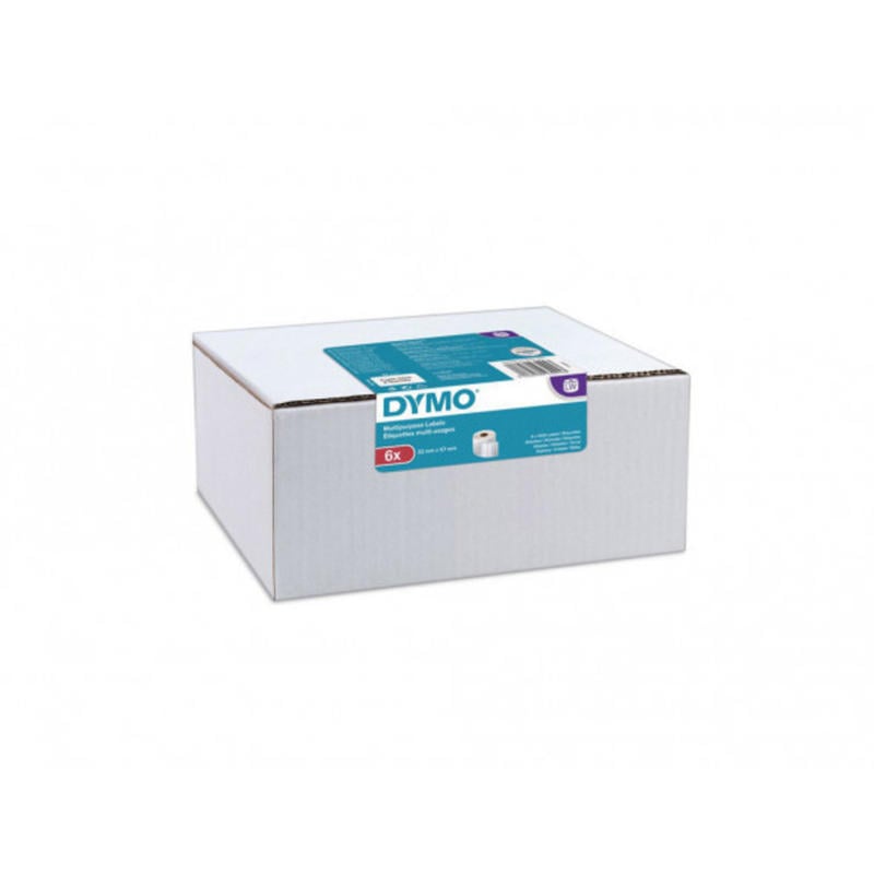 Etiqueta adhesiva dymo s0722540 tamaño 32x57 mm para rotuladora labelwrite 1000 etiquetas pack de 6 rollos