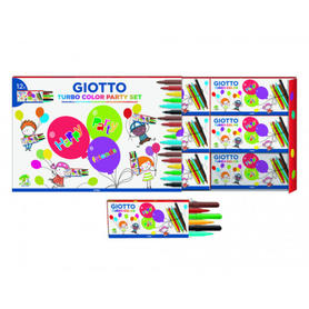 Set giotto party set 12 cajas 6 rotuladores turbo color colores surtidos