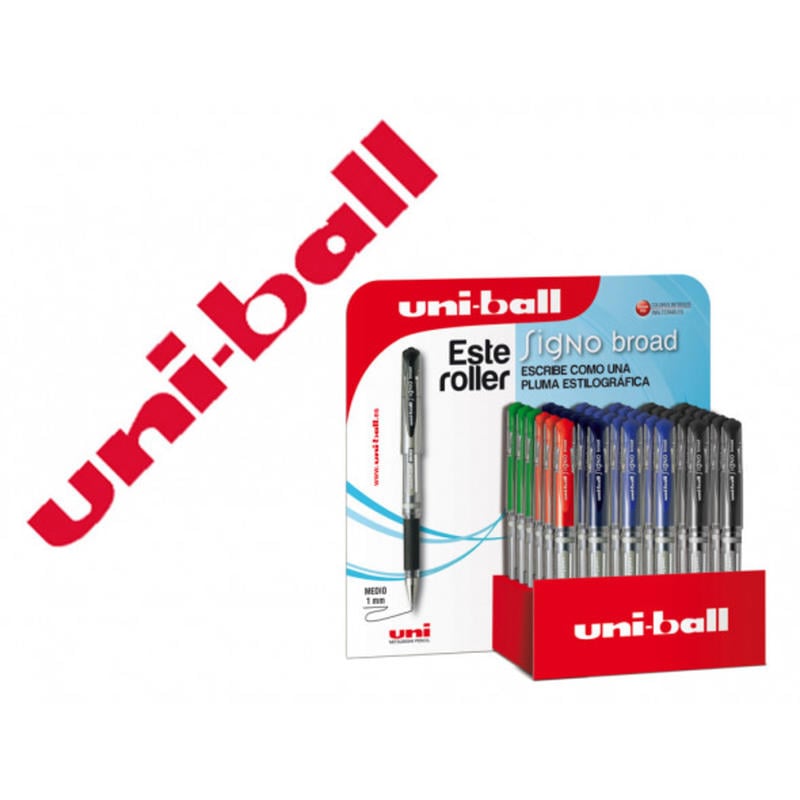 Boligrafo uni-ball um-153 signo broad 1 mm expositor 36 unidades colores basicos