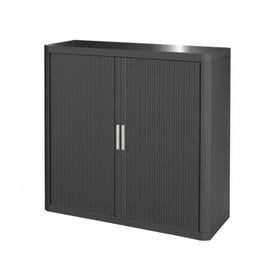 Armario fast-paperflow easy office plastico 2 puertas correderas y 2 estantes color gris 1040x415x1100 mm